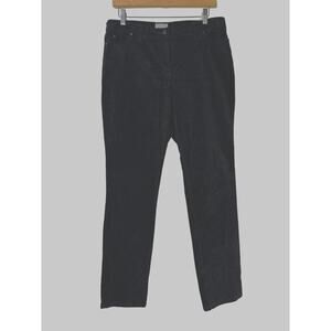 Pure Collection Corduroy Straight Leg Jeans Black Stretch Pull On Women’s Size 8